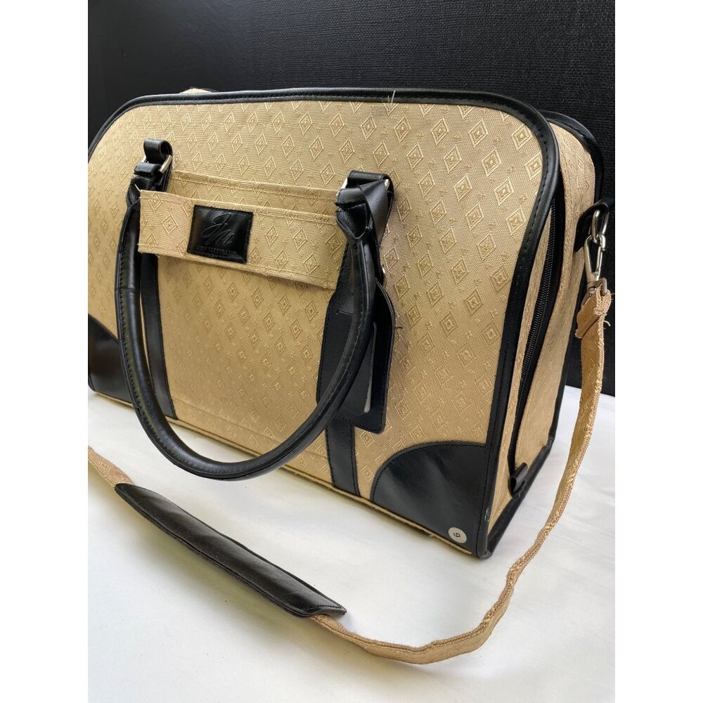 Joy Mangano Women's Tan/Black Carry on Bag/Small Luggage SKU 3747 - Picture 3 of 16